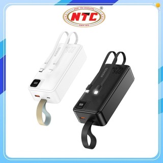 Pin dự phòng Sendem PK90 30000mAh TypeC PD 20W & USB-A QC 3.0 22.5W, Kèm 2 Cáp sạc ra