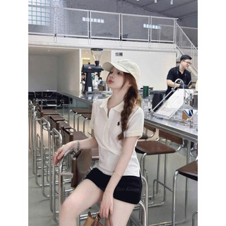 LT - Áo thun cổ bẻ cộc tay hình ngựa thêu sắc nét, kiểu áo polo free size chất thun cotton 1792