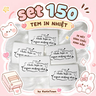[KatinTown] [Size 40x58] Set 150 Decal In Nhiệt Logo, Sticker, Nhãn Dán Chúc Bạn Iu Ngon Miệng
