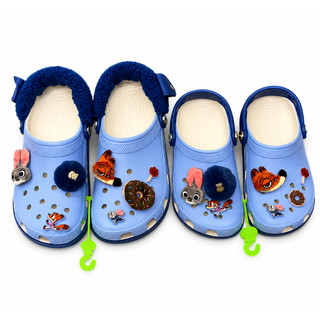 Dép sục hoạt hình zootopia xanh dương unisex nhựa EVA kháng khuẩn, dép zootopia 2 nam nữ quai trơn và quai lông hàng đẹp