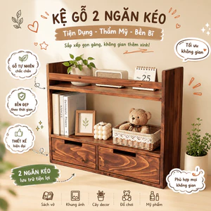 Kệ gia vị, kệ bếp đựng đồ đa năng màu nâu, kệ trang trí decor