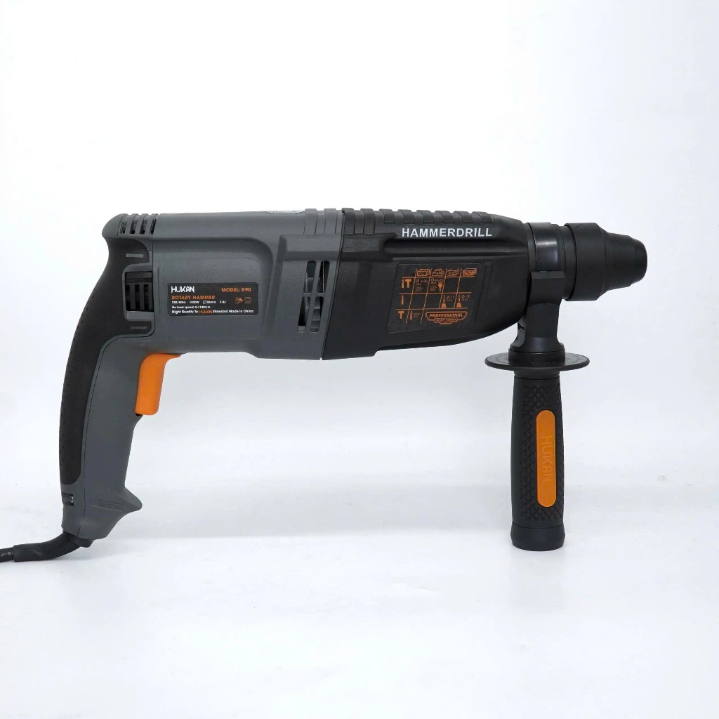 Máy khoan đục bê tông HUKAN K90, 3 Chức năng, Công suất lớn 1020w 3.0J - Motor đồng - Tặng kèm 5 mũi