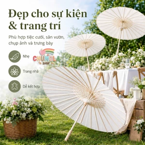 DÙ GIẤY TRẮNG CỔ TRANG DIY – Ô ĐẠO CỤ CHỤP ẢNH, DECOR TIỆC CƯỚI PHONG CÁCH CỔ ĐIỂN