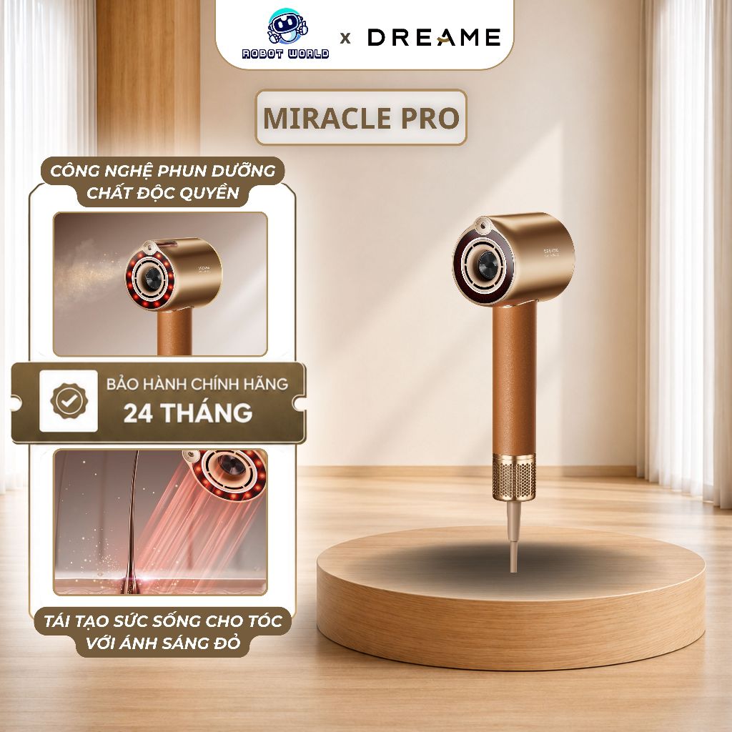 Máy Sấy Tóc Ion Âm Dreame Miracle Pro, Box 4 Đầu Sấy, Sấy Khô Siêu