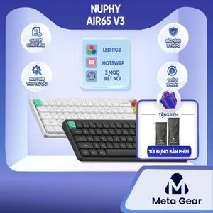 Bàn phím cơ không dây Nuphy Air65 V3 - Bàn phím bluetooth, Low profile siêu mỏng, 3 mode kết nối, Núm xoay