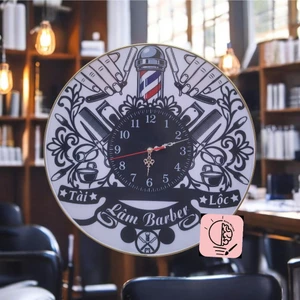 Đồng Hồ Decor Tiệm Barber Spa Nail Mi - 🌈 Freeship - Máy Đồng Hồ Của Nhật, Viền Ánh Gương Cao Cấp !!!