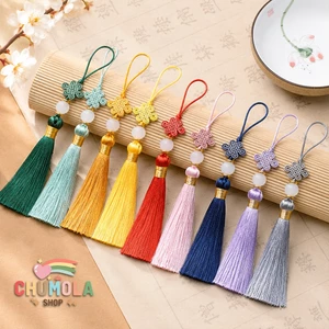 DÂY ĐỒNG TÂM KẾT CHỈ VÀNG - Móc Khóa Tua Rua Cổ Phong Đạo Cụ Chụp Ảnh Quà Tặng Treo Trang Trí