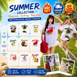 Áo Thun Nam Nữ Unisex Du Lịch Biển Mùa Hè H&V Store Cotton Mềm Thoáng Mát Form Rộng Trendy