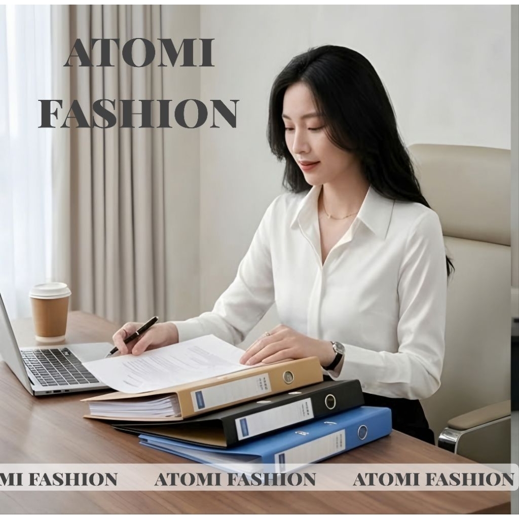 Áo sơ mi nữ màu trắng ôm chiết eo tay dài công sở kiểu giấu cúc chất co dãn nhẹ không lộ CHIẾT EO DÀI TAY