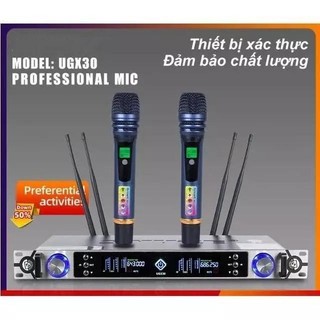 Micro Không Dây Cao Cấp UGX30 hát SIÊU NHẸ có Tự ngắt, SÓNG KHỎE DÙNG CHO  Loa Kéo, Amply, Dàn Karaoke Gia Đình