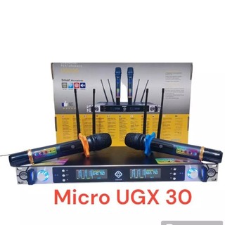 Micro Không Dây Cao Cấp UGX30 hát SIÊU NHẸ có Tự ngắt, SÓNG KHỎE DÙNG CHO  Loa Kéo, Amply, Dàn Karaoke Gia Đình