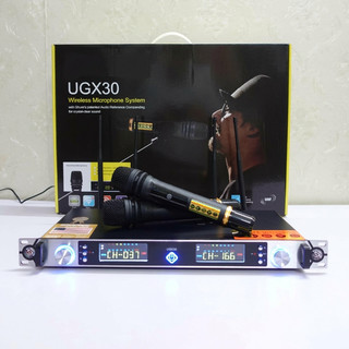 Micro Không Dây Cao Cấp UGX30 hát SIÊU NHẸ có Tự ngắt, SÓNG KHỎE DÙNG CHO  Loa Kéo, Amply, Dàn Karaoke Gia Đình