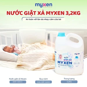 Can 3,2kg nước giặt xả MYXEN công nghệ Nano sinh học an toàn cho bé hương thơm dễ chịu