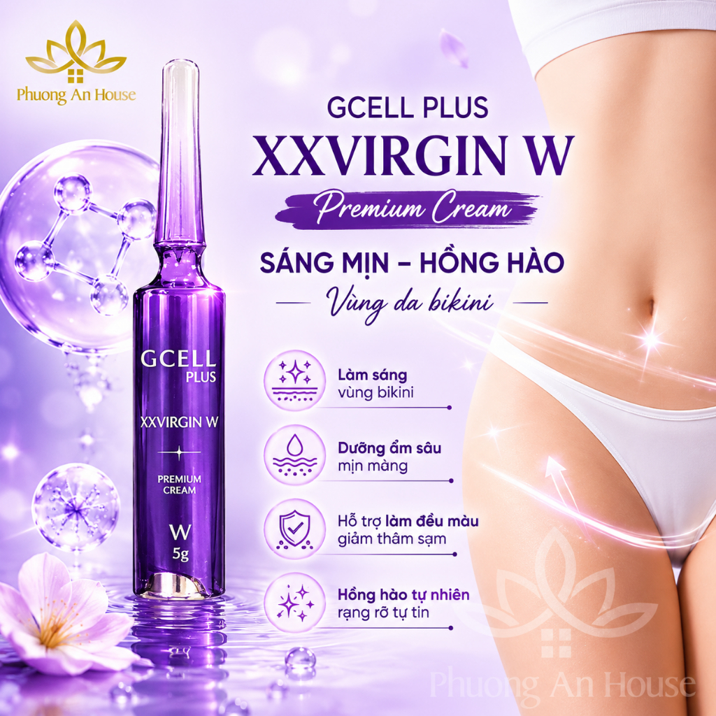 Kem làm hồng nách, mông, bẹn, môi, nhũ hoa Gcell XX Virgin Cream Premium 5g-10g-20g