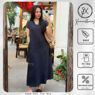 [ V12 ] Váy suông cổ đức đáp ngực - Xuananhthomay