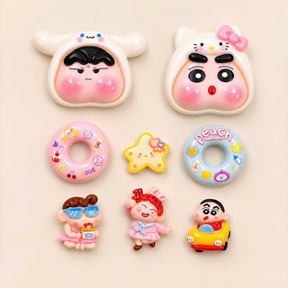 ⭐ [ĐỘC QUYỀN] Set Charm Shin Mặt To Phao Bơi Donut Kawaii Cao Cấp, Hello Kitty, Cinnamoroll Hồng Paste