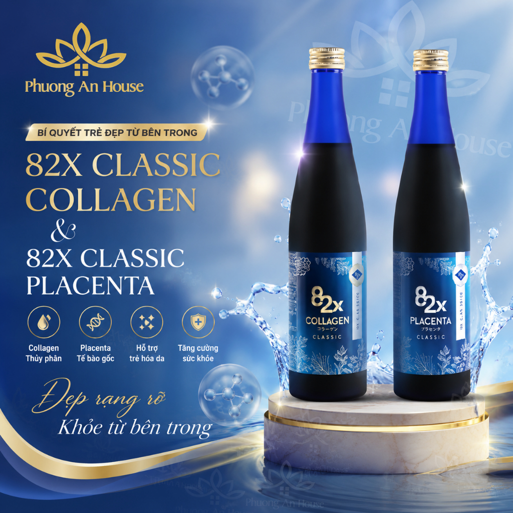 Nước uống Collagen và Placenta Classic - Sakura Premium 82x đẹp da