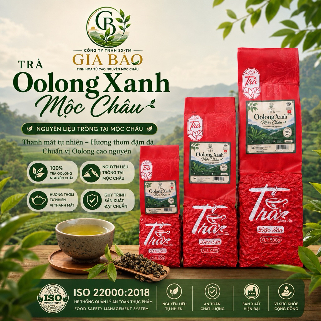 [200g]Trà Oolong Xanh Gia Bảo - Đặc Sản Mộc Châu