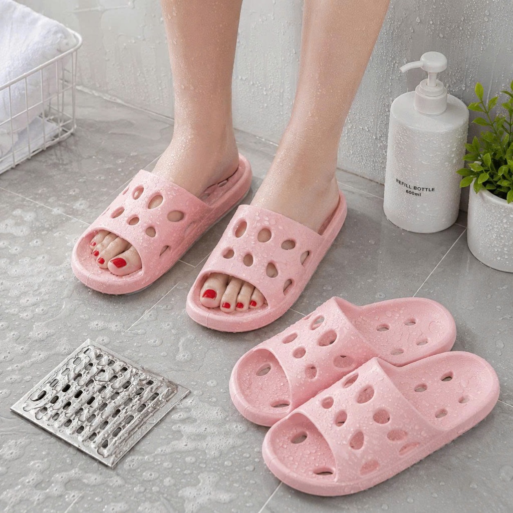 Dép Lỗ Eva Siêu Nhẹ Đi Trong Nhà Tắm Nhà Vệ Sinh, Đúc Nguyên Khối Khô Thoáng Không Thấm Nước - ảnh 2