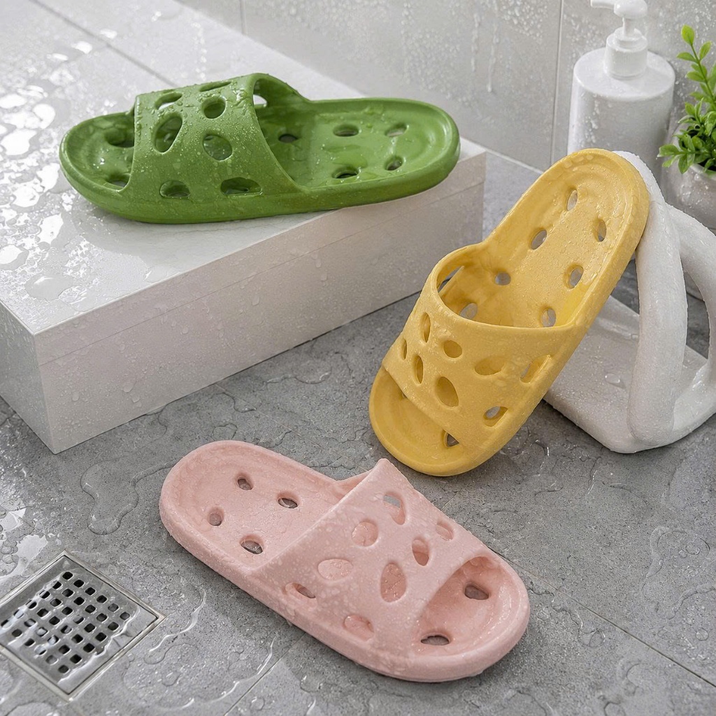 Dép Lỗ Eva Siêu Nhẹ Đi Trong Nhà Tắm Nhà Vệ Sinh, Đúc Nguyên Khối Khô Thoáng Không Thấm Nước - ảnh 3