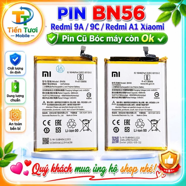 Pin xiaomi BN56/Redmi 9A ,Redmi 9c/Redmi A1 /Redmi 10A,cũ bóc máy còn ok