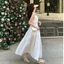 Váy Hai Dây Dáng Dài Trắng, Váy Đi Biển Đi Chơi, Vải Thô Đũi Tầng Xoè Cổ V Đẹp Đi Chơi Du Lịch Sang Chảnh