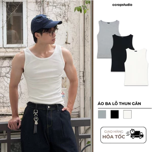 Áo Tanktop Ba Lỗ Nam Thun Gân Ôm Body Tôn Dáng - Bo Bản To Thời Trang - CCROPSTUDIO