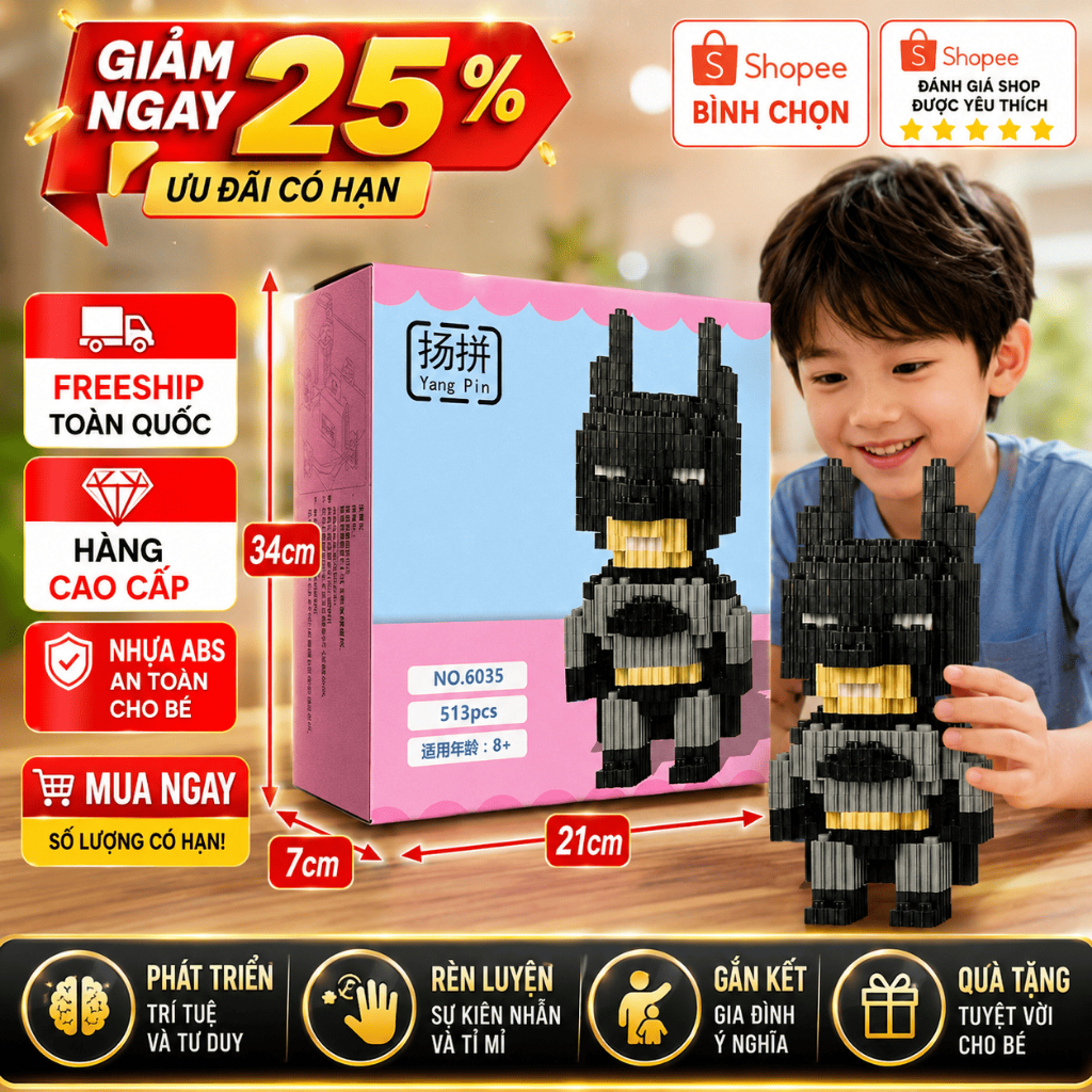 Đồ Chơi Trí Tuệ Lắp Ghép Mini Siêu Anh Hùng , Đồ Chơi Cho Bé, Quà Tặng Cho Bé