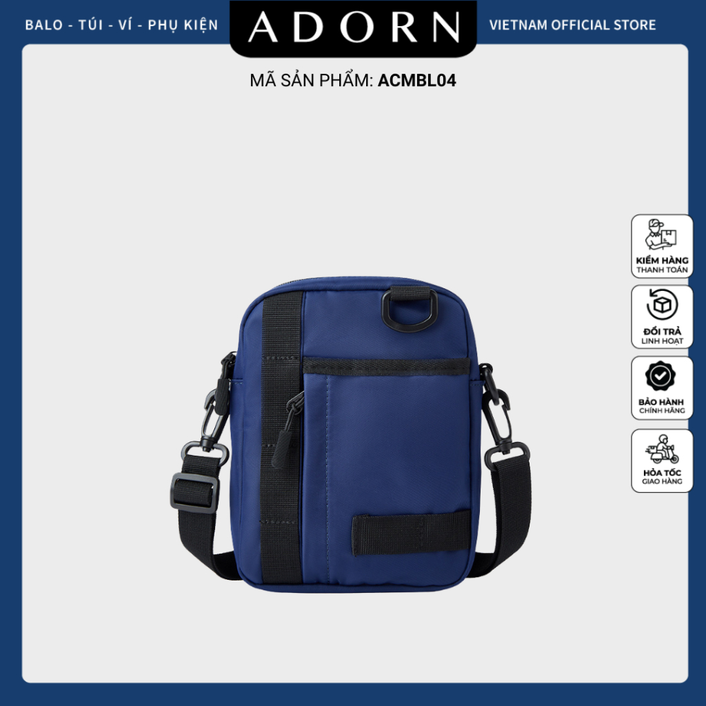 Túi Đeo Vai Nam ADORN ACMBL04 Mini Oxford Chống Nước - Đen, Xanh Tiện Dụng, Thời Trang, Dây Tháo Rời
