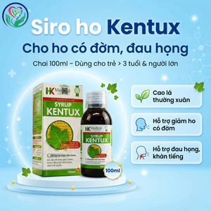 TPBVSK SYRUP KENTUX HỖ TRỢ GIẢM HO, HO CÓ ĐỜM, KHÀN TIẾNG, ĐAU HỌNG DO VIÊM HỌNG (CHAI 100ML)