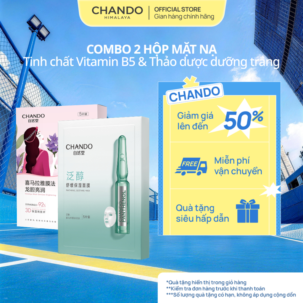 Combo 2 hộp mặt nạ hỗ trợ dưỡng trắng và dưỡng sáng da Chando Himalaya ...