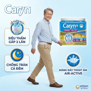 TÃ QUẦN NGƯỜI LỚN CARYN SIÊU THẤM SIZE L (12 + 1 MIẾNG) - CHỐNG TRÀN CẢ ĐÊM