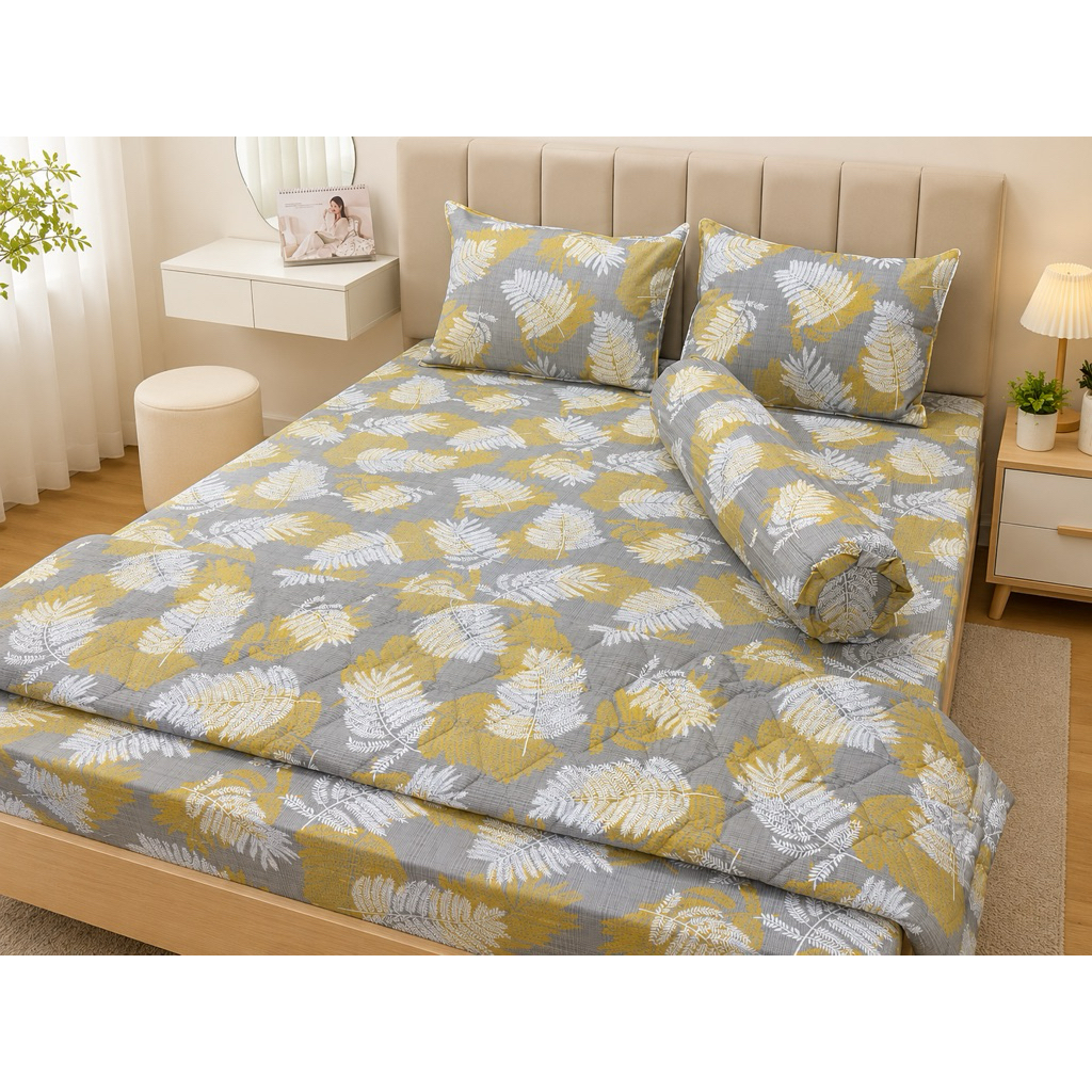 ANIVA HOME | Bộ Chăn Ga Gối Cotton Thắng Lợi 5 Món 1M6 Cao Cấp – Mềm Mại, Thoáng Mát, Thấm Hút Tốt