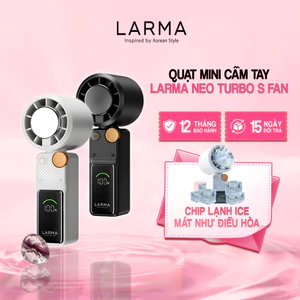 Quạt Mini Cầm Tay Sò Lạnh Larma Neo Turbo S, 100 Cấp Độ Gió, Chip Lạnh Ice Cool, Màn Hình LED, Pin Đến 7 Giờ, Nhẹ 186