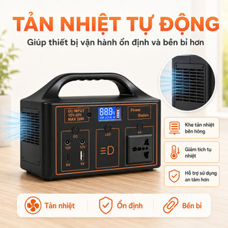 Trạm sạc di động 100W, Nhiều Cổng Sạc, Màn Hình LED, Phù Hợp Cắm Trại, Du Lịch, Khẩn Cấp