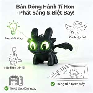Rồng Night Fury - Nhũ mắt bắt sáng, cánh di động, Móc khóa，trang trí nội thất xe hơi，trang trí xe máy，trang trí bàn