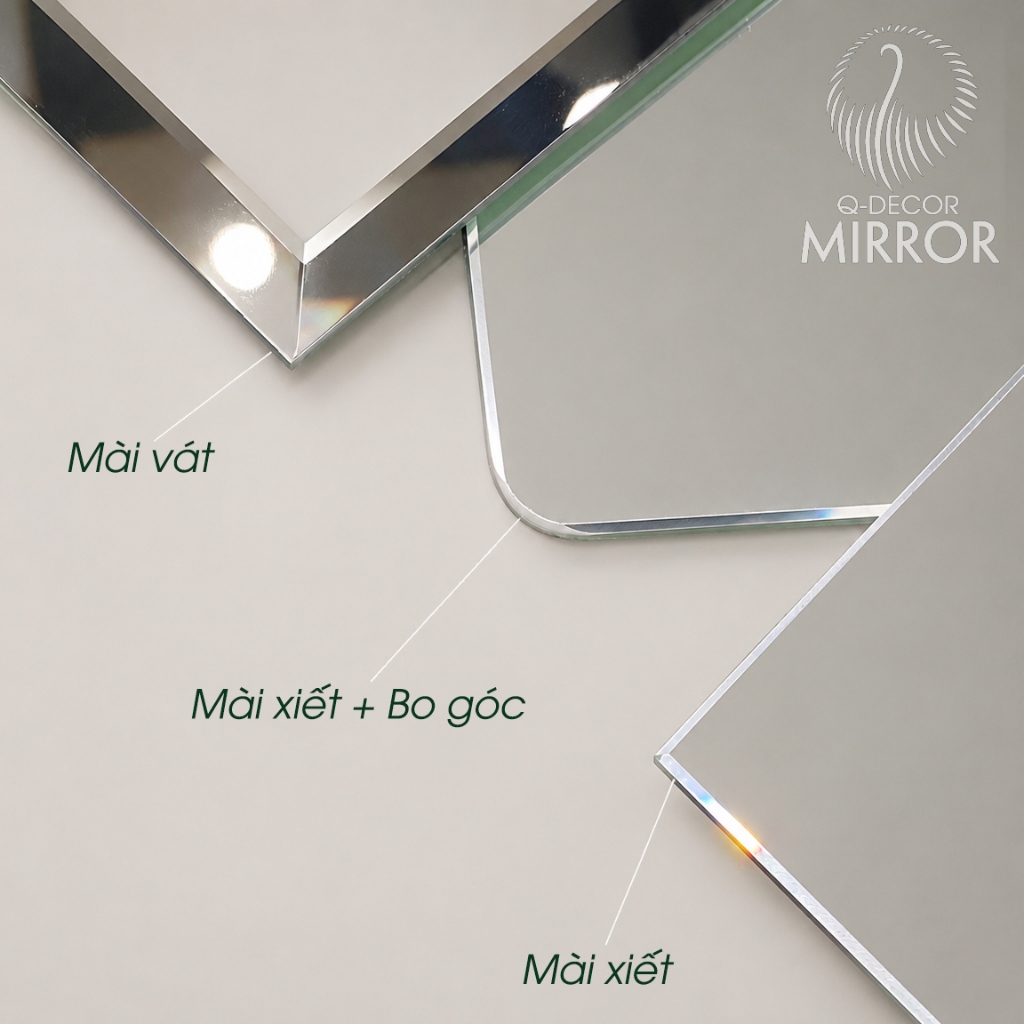 Gương Soi Toàn Thân Dán Tường Dán Tủ Quần Áo Q Decor, Gương Ghép Vuông Trang Trí Phòng Ngủ Phòng Khách Spa