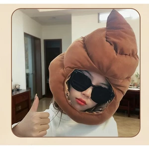 Mũ hình cục phân, mũ nhồi bông hình shit, mũ đội đầu mùa đông hài hước, vui nhộn