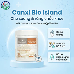 Canxi Bio Island Milk Calcium Bone Care 150 viên bổ sung Canxi D3 K2 hỗ trợ xương răng chắc khỏe