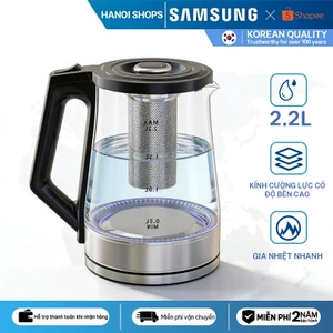 Bảo hành 24 tháng - Ấm siêu tốc 2.2L - có bộ lọc - đun sôi nhanh - tự động tắt nguồn - thân bằng thủy tinh