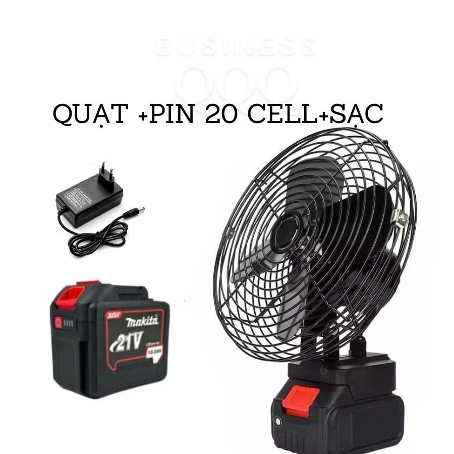 Quạt Tích Điện Makita Để Bàn 8 Inch Siêu Mát, Motor Lõi Đồng, Pin Trâu 10 - 20 - 30cell , Dùng 4-10H