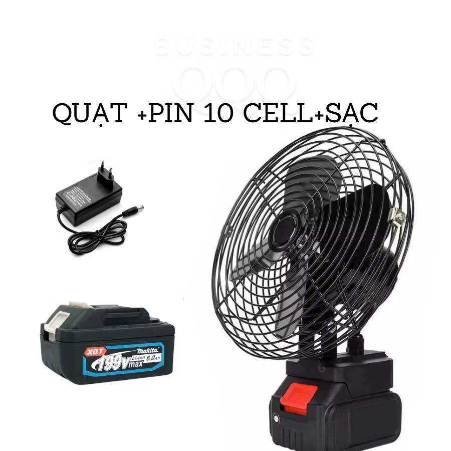 Quạt Tích Điện Makita Để Bàn 8 Inch Siêu Mát, Motor Lõi Đồng, Pin Trâu 10 - 20 - 30cell , Dùng 4-10H