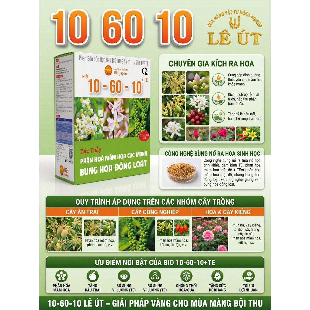 phân bón lá 10 - 60 - 10 thương hiệu quả cầu lửa