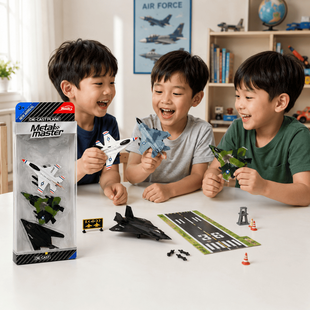 Bộ 4 Máy Bay Chiến Đấu Hợp Kim Đồ Chơi Mô Hình Máy Bay Quân Sự Cho Bé Quà Tặng Bé Trai