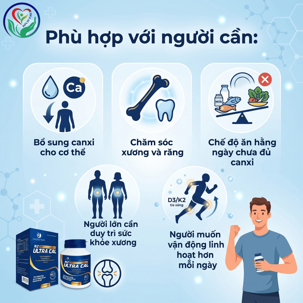 NZ Ultra Cal 30 viên bổ sung Canxi Nano, Vitamin D3 K2 hỗ trợ xương chắc khỏe