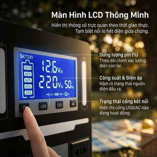 Trạm Sạc Dự Phòng Di Động 300W/600W/1000W Pin LiFePO4 Siêu Bền Máy Phát Điện Mini Cắm Trại Dự Phòng Khi Mất Điện