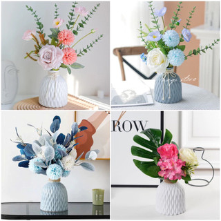 (Loại xịn màu cao cấp) Bình Hoa Nhựa Giả Gốm, Trang Trí Decor Phòng Ngủ Bàn Làm Việc, Lọ Hoa Để Bàn