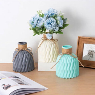 (Loại xịn màu cao cấp) Bình Hoa Nhựa Giả Gốm, Trang Trí Decor Phòng Ngủ Bàn Làm Việc, Lọ Hoa Để Bàn