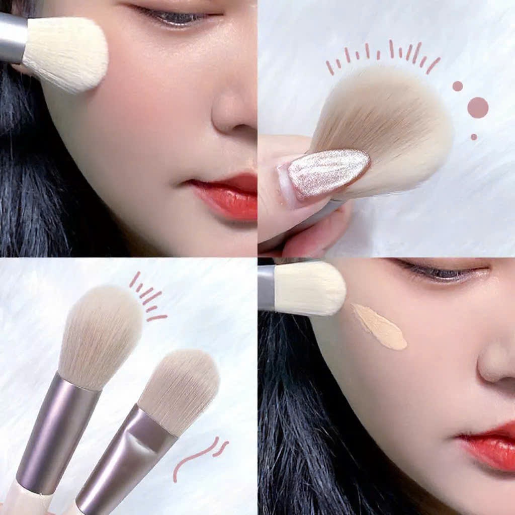 Combo Bộ Cọ 8 cây Makeup Sợi Lông Mềm Mịn,Cọ Trang Điểm Thiết Kế Cán Cọ Mini Nhỏ Gọn Dễ Cầm Thao Tác