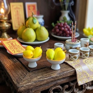 Dĩa chuối đất sét Nhật mini thờ cúng mini thần tài thổ địa mini